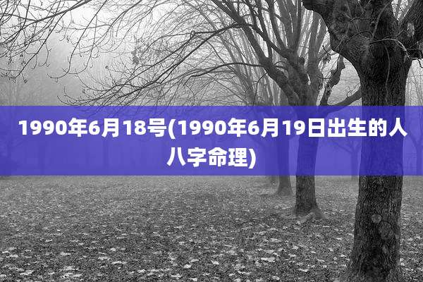 1990年6月18号(1990年6月19日出生的人八字命理)