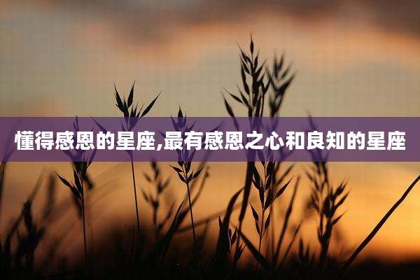 懂得感恩的星座,最有感恩之心和良知的星座