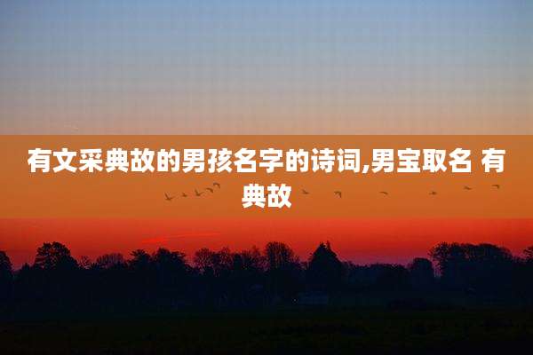 有文采典故的男孩名字的诗词,男宝取名 有典故