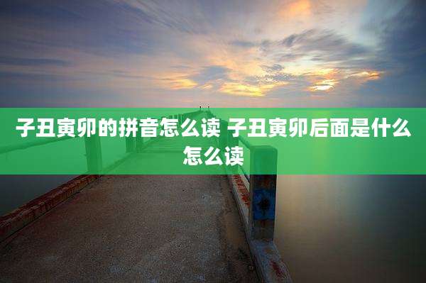 子丑寅卯的拼音怎么读 子丑寅卯后面是什么怎么读