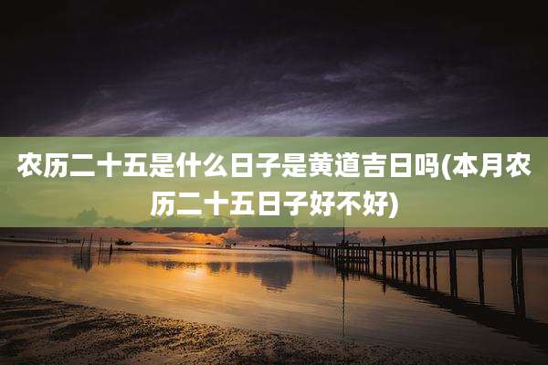 农历二十五是什么日子是黄道吉日吗(本月农历二十五日子好不好)