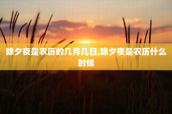 除夕夜是农历的几月几日,除夕夜是农历什么时候