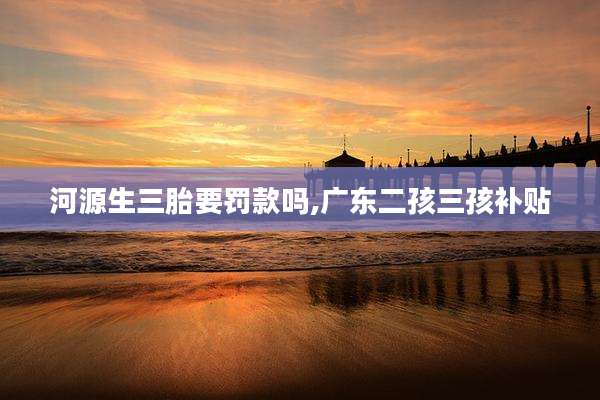 河源生三胎要罚款吗,广东二孩三孩补贴