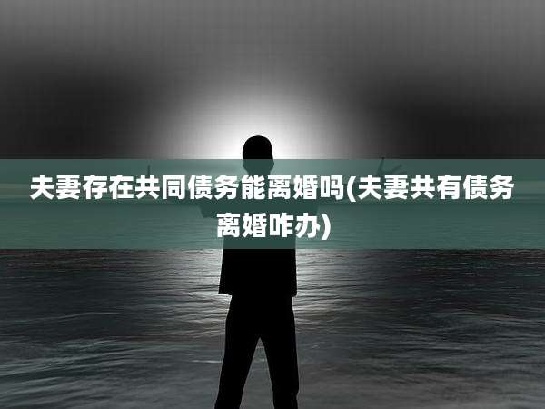夫妻存在共同债务能离婚吗(夫妻共有债务离婚咋办)
