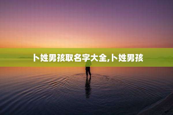 卜姓男孩取名字大全,卜姓男孩