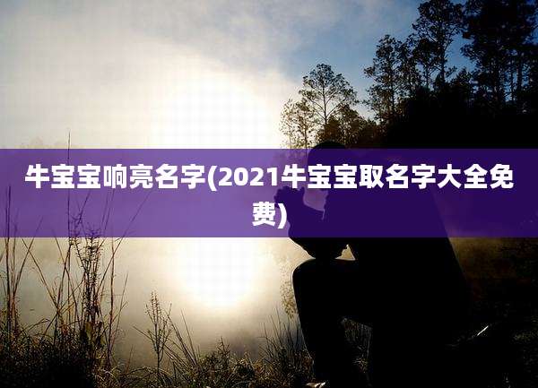 牛宝宝响亮名字(2021牛宝宝取名字大全免费)