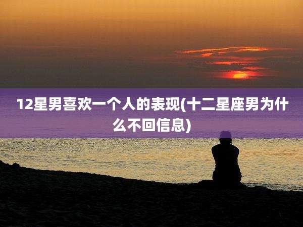 12星男喜欢一个人的表现(十二星座男为什么不回信息)