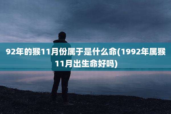 92年的猴11月份属于是什么命(1992年属猴11月出生命好吗)