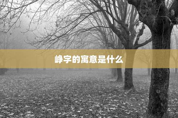 峥字的寓意是什么