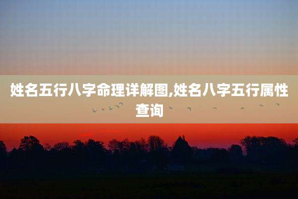 姓名五行八字命理详解图,姓名八字五行属性查询