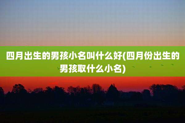 四月出生的男孩小名叫什么好(四月份出生的男孩取什么小名)