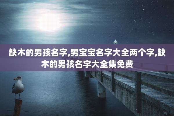 缺木的男孩名字,男宝宝名字大全两个字,缺木的男孩名字大全集免费
