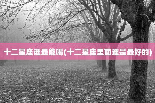 十二星座谁最能喝(十二星座里面谁是最好的)