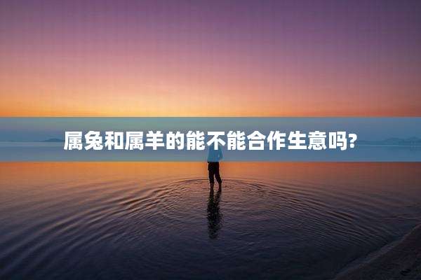 属兔和属羊的能不能合作生意吗?