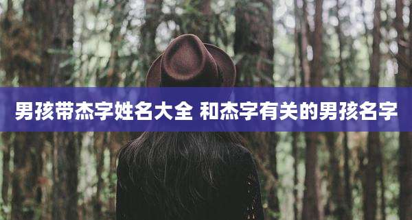 男孩带杰字姓名大全 和杰字有关的男孩名字
