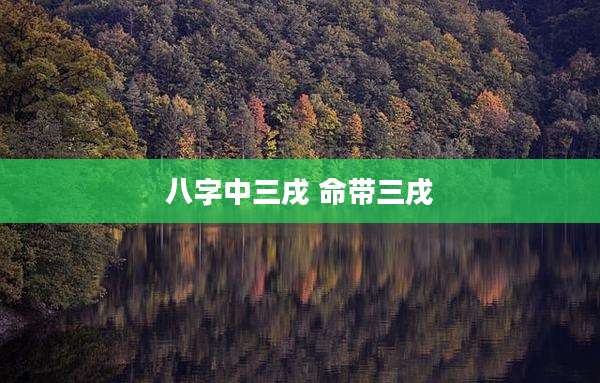 八字中三戌 命带三戌