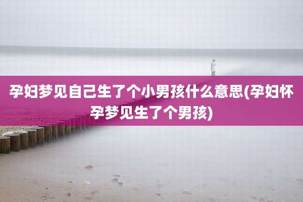 孕妇梦见自己生了个小男孩什么意思(孕妇怀孕梦见生了个男孩)