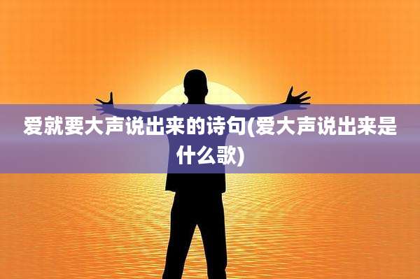 爱就要大声说出来的诗句(爱大声说出来是什么歌)