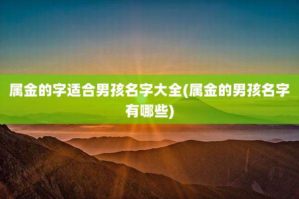 属金的字适合男孩名字大全(属金的男孩名字有哪些)