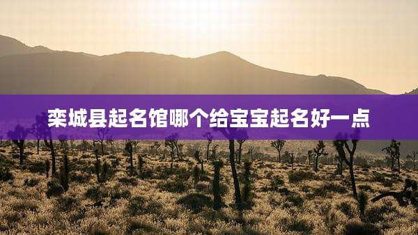 栾城县起名馆哪个给宝宝起名好一点