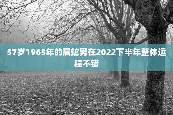 57岁1965年的属蛇男在2022下半年整体运程不错