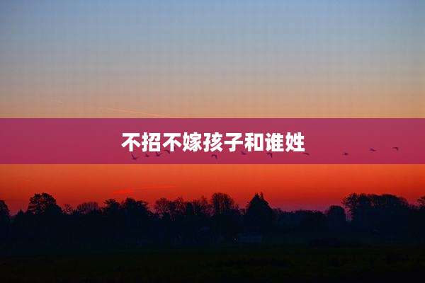 不招不嫁孩子和谁姓
