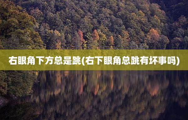 右眼角下方总是跳(右下眼角总跳有坏事吗)
