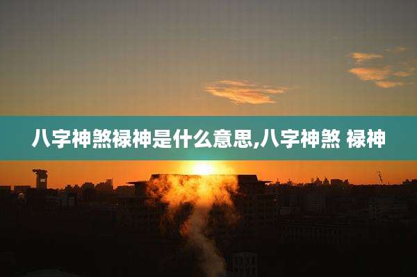 八字神煞禄神是什么意思,八字神煞 禄神