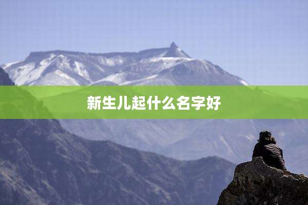 新生儿起什么名字好