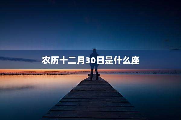 农历十二月30日是什么座