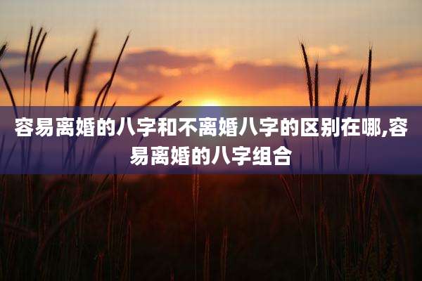 容易离婚的八字和不离婚八字的区别在哪,容易离婚的八字组合