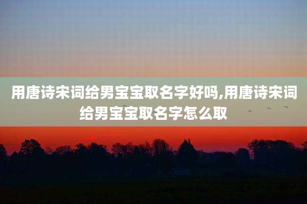 用唐诗宋词给男宝宝取名字好吗,用唐诗宋词给男宝宝取名字怎么取