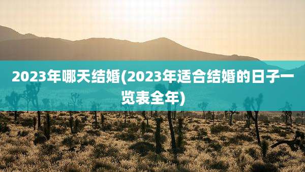 2023年哪天结婚(2023年适合结婚的日子一览表全年)