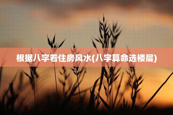 根据八字看住房风水(八字算命选楼层)