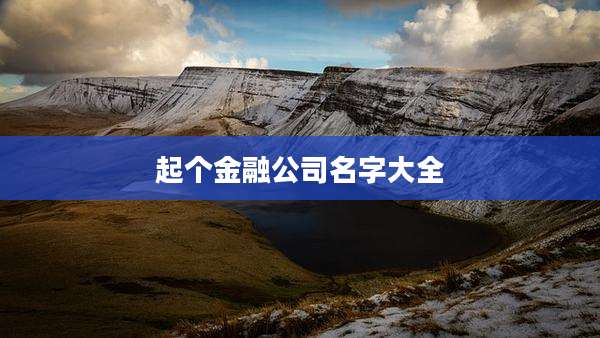 起个金融公司名字大全