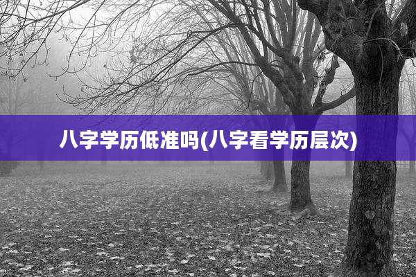 八字学历低准吗(八字看学历层次)