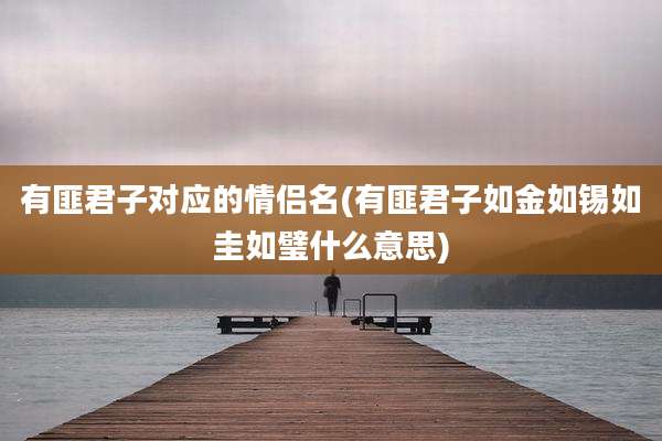 有匪君子对应的情侣名(有匪君子如金如锡如圭如璧什么意思)