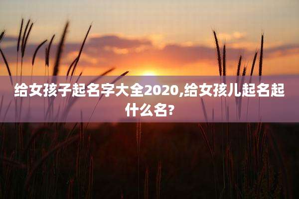 给女孩子起名字大全2020,给女孩儿起名起什么名?