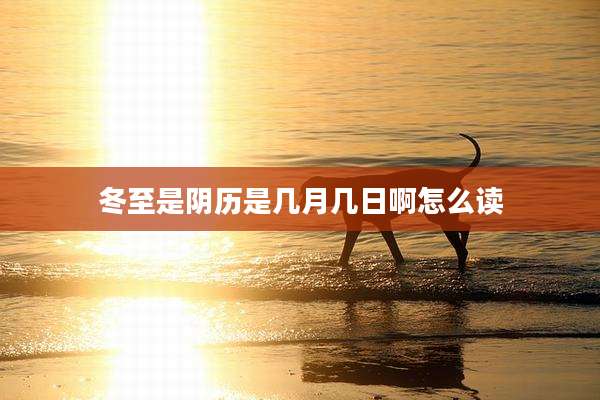 冬至是阴历是几月几日啊怎么读