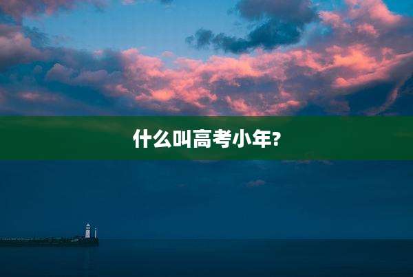 什么叫高考小年?