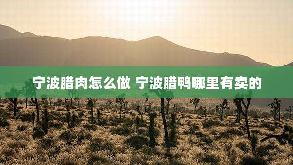 宁波腊肉怎么做 宁波腊鸭哪里有卖的