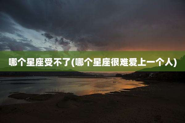 哪个星座受不了(哪个星座很难爱上一个人)