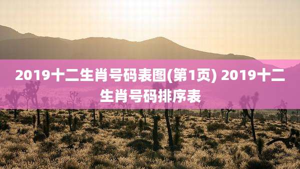 2019十二生肖号码表图(第1页) 2019十二生肖号码排序表