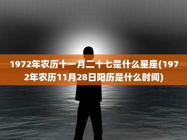 1972年农历十一月二十七是什么星座(1972年农历11月28日阳历是什么时间)