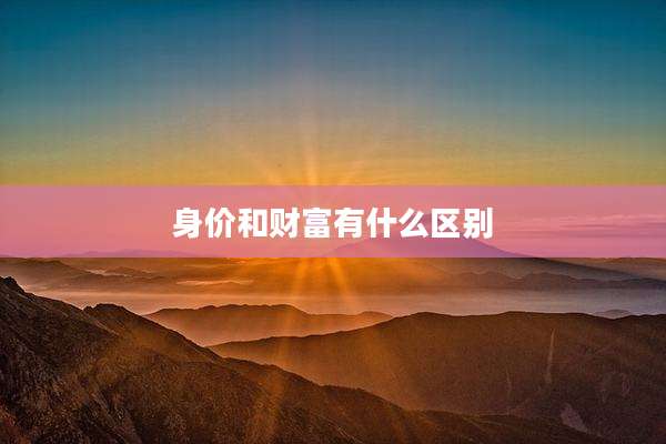 身价和财富有什么区别