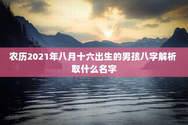 农历2021年八月十六出生的男孩八字解析 取什么名字
