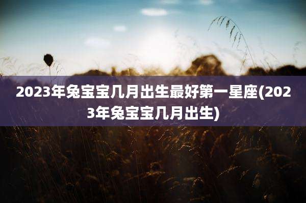 2023年兔宝宝几月出生最好第一星座(2023年兔宝宝几月出生)