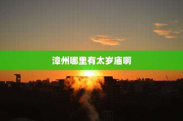 漳州哪里有太岁庙啊