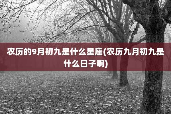 农历的9月初九是什么星座(农历九月初九是什么日子啊)