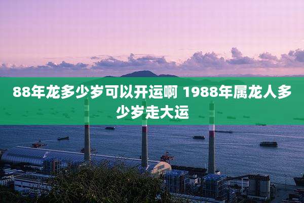 88年龙多少岁可以开运啊 1988年属龙人多少岁走大运